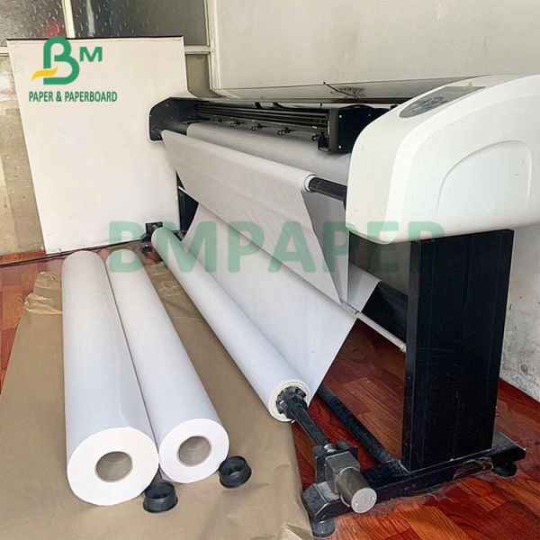 45gsm 60gsm Uncoated Plotter Paper For Cutting Machine 165cm 190cm x 250m