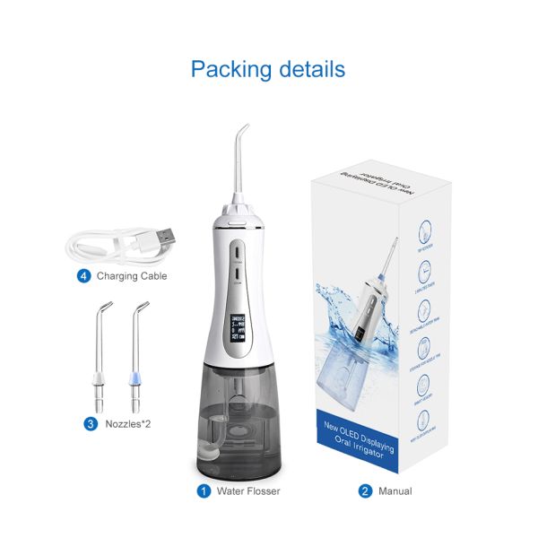 Battery Operated Cordless Water Flosser 350ml 5V For Tooth Washing