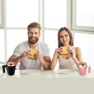 Double Wall Multifunctional Magnetic Stirring Cup Self Stirring Travel Mug