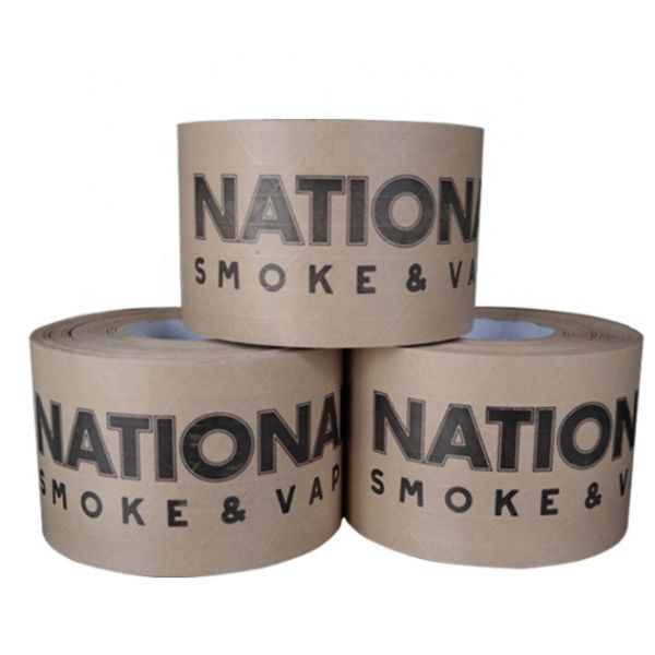 Self Adhesive Gummed Brown Paper Tape Logo Printed Kraft Tape