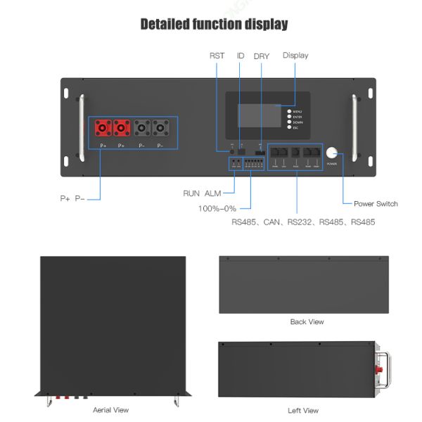 Energy storage battery solar 5kw 10kw 50kw Multi-function Rack Mounted Solar Energy Storage Lithium Ion Battery