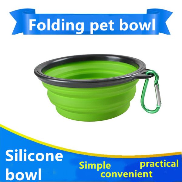 Portable Outdoor Folding Bowl Dog Silicone Food Bowl Environmentally Friendly Silicone Pet Bowl