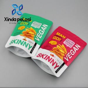 China Food  Plastic Zipper Top Stand Up Mylar Bags For Snack Chips Customized Packaging on sale