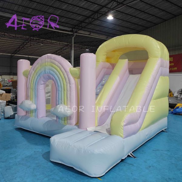Commercial Inflatable Rainbow Bounce House Party Rainbow Bouncy House Combo