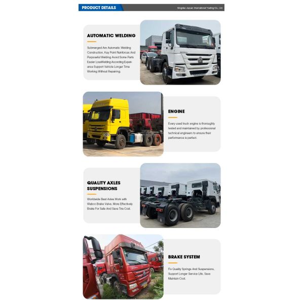 Used Sinotruk Howo Tractor Truck with ABS Antilock Braking System 6800x2496x2958 Size