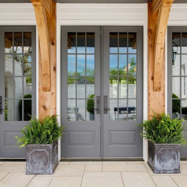 Simple Modern Solid Oak External Front Doors Decorative Panel Design For Home
