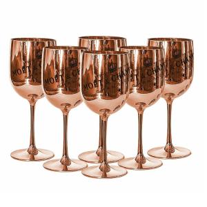 Quality Rose Gold Moet &amp; Chandon Champagne Glasses Flutes Plastic Ice Imperial Acrylic Wine Glass for sale