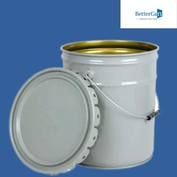 ISO9001 5 Gallon Tin Bucket Car Painted Metal Bucket 20liter White Pail