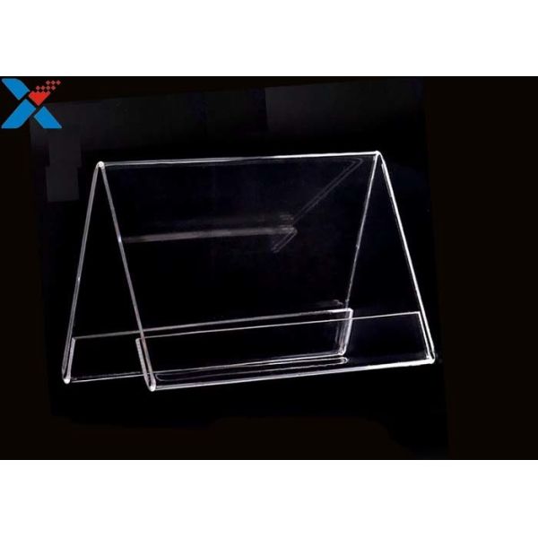 V Shape Clear Acrylic Tabletop Sign Holders , Meeting Acrylic Table Tent Holders