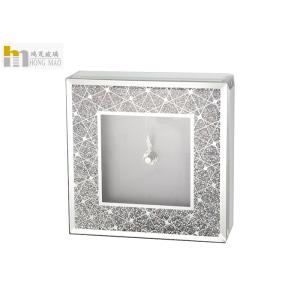Quality Silver Mirrored Desk Clock With Small Rhinestone Scratch Resistant for sale