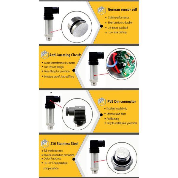 Intrinsic Safety Diaphragm Level Transmitter , MEMS Technology Diaphragm Pressure Gauge
