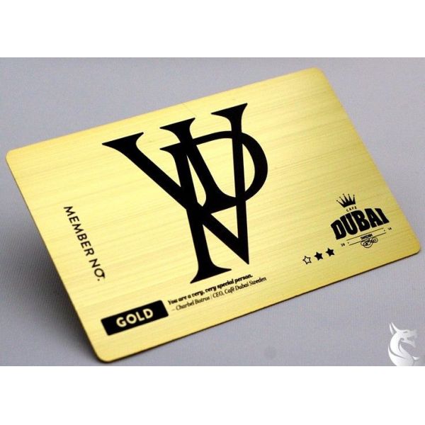 Gold Plated Printable Metal Business Cards With Brush Effect Different