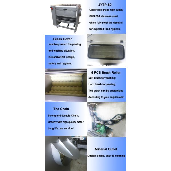 Brush Type Vegetable Fruit Peeling Machine Sweet Potato Ginger Taro Melon Carrot Washer