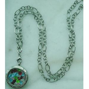 Quality Fashion 316L Stainless Steel Glass Floating Locket Chain GLC007 for sale