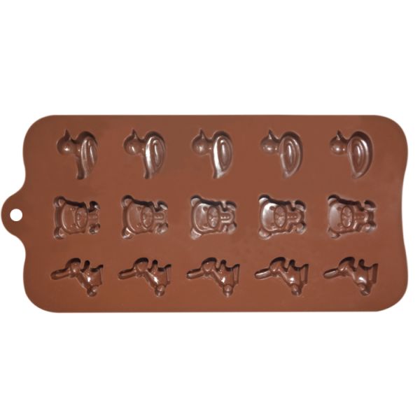Animal Shaped Custom Chocolate Molds Brown Silicone Customized