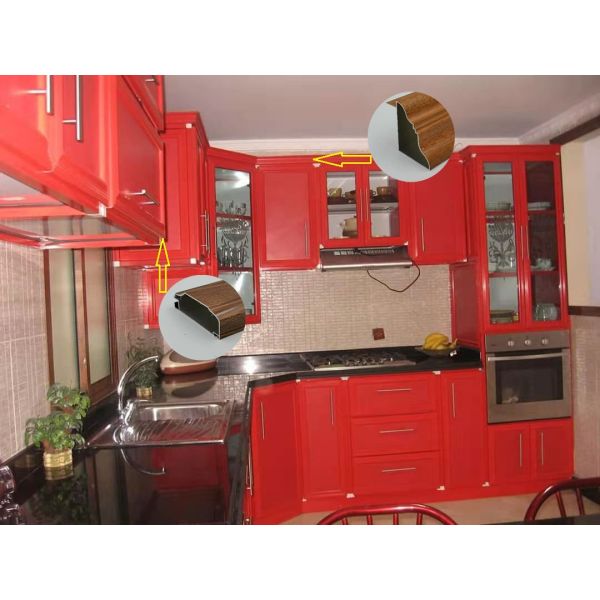 Soundproof T5 6063 Kitchen Aluminium Profile Silver Glossy Polishing