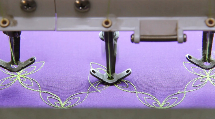 25 Head Custom Embroidery Machine , Embroidery Quilting Machine 67.5MM Needle Distance