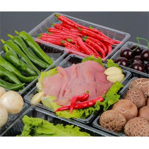 Quality OEM ODM Square Disposable 14*14*2cm Plastic Meat Packaging for sale