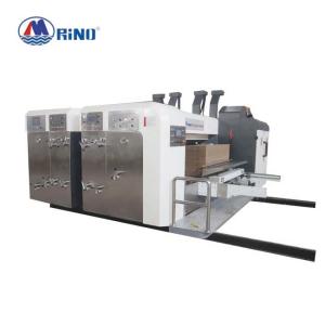 China Rino Carton Box 2 Color Corrugated Flexo Printing Machine With Slotting Stacker on sale