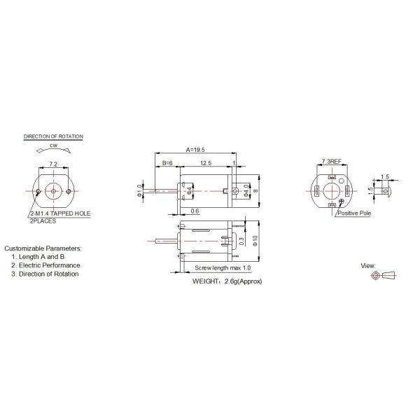 Small DC Electric Motors / 1.5v 3v Micro DC Motor FF-1012TA For Diving Watch