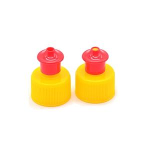 Quality 28mm Plastic Child Push Pull Cap Cosmetic Bottle Caps for sale