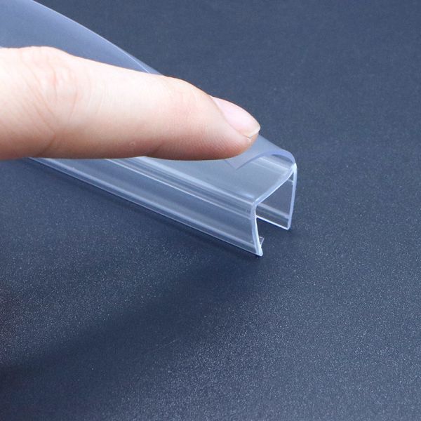 Frameless Sliding Shower Door Vertical Seal Strip PVC Water Retaining Fittings