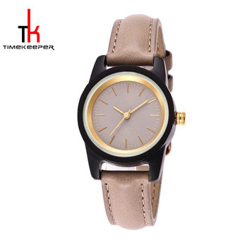 Girls Wooden Minimalist Leather Watch 30M Water Resistant Fashion
