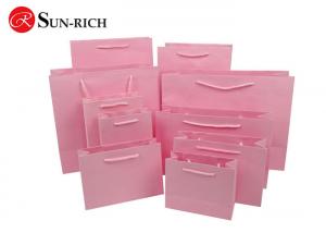 China Wholesale Pink paper bag shopping bags custom logo available in China on sale