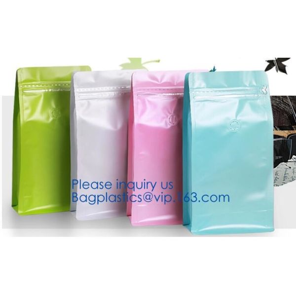 Easy Tear Zipper Top Coffee Stand Up Foil Zipper Bag Side Gusset Bags Square Block Flat Bottom k Packaging Pouch