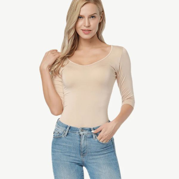 Summer Sexy Womens Short Sleeve Top in White/Black for Comfortable Daily Wear