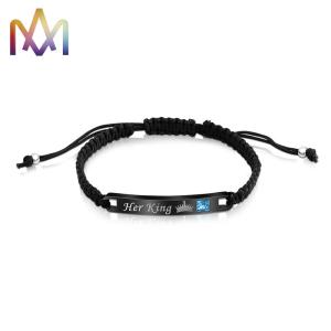 Quality Anti Fatigue Adjustable Letter Name Bracelet 6x45MM For Couple for sale