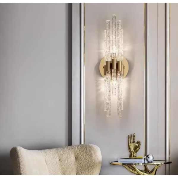 French style living room background wall crystal wall lamp corridor staircase aisle art lighting master bedroom bedside creative wall lamp