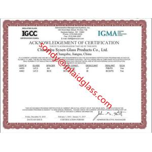 Changshu Shisheng glass products co.,ltd Certifications