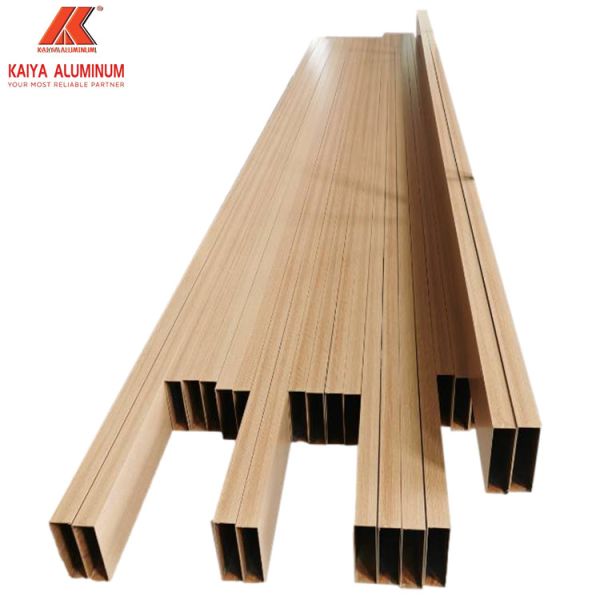 Decorative T5 6063 Aluminum Rectangular Tube Oak Color