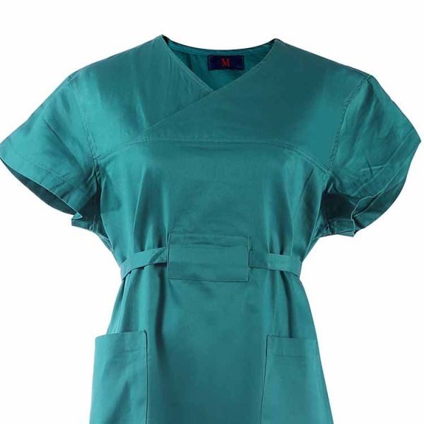 Care Wear Nurse Surgical Green Scrubs , Maternity Medical Scrubs Reinforced